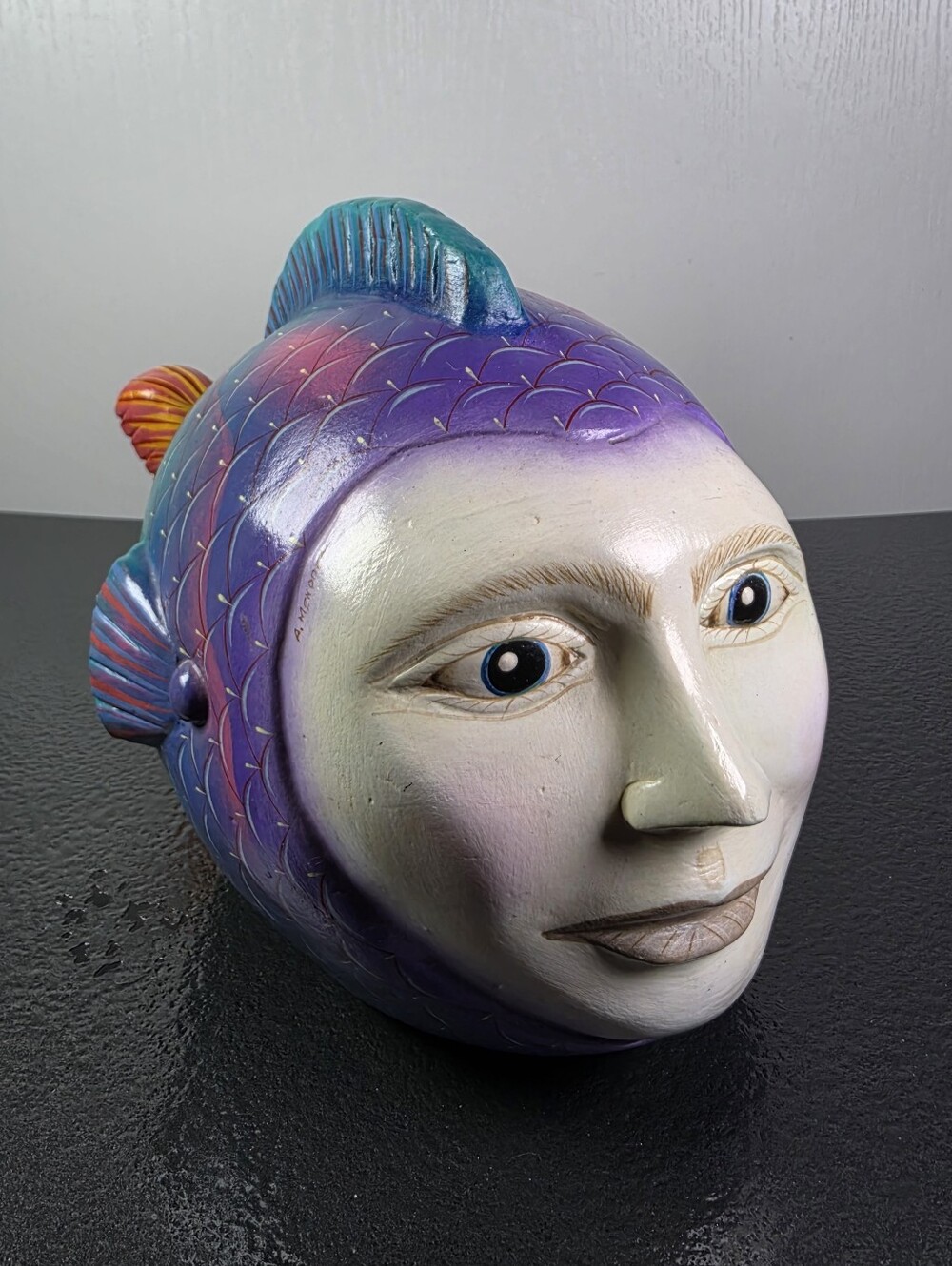 Vintage Folk Art Fish By A. Mendoza - Picture 14 of 14